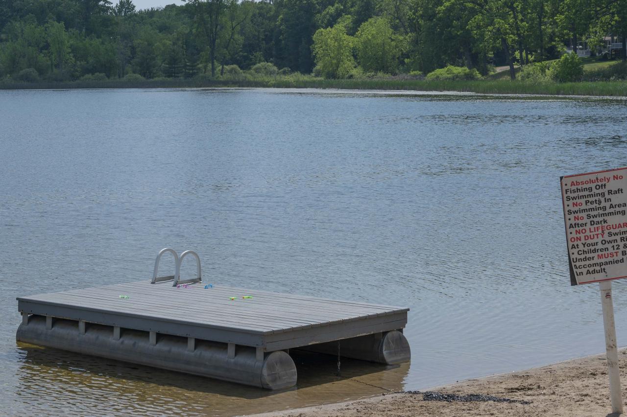 Swimming area and beach